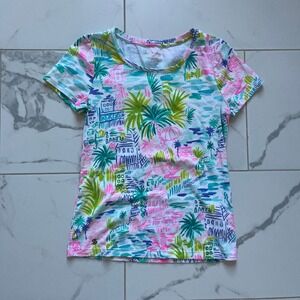Lilly Pulitzer Private Island Haley Scoop Neck Tee size small